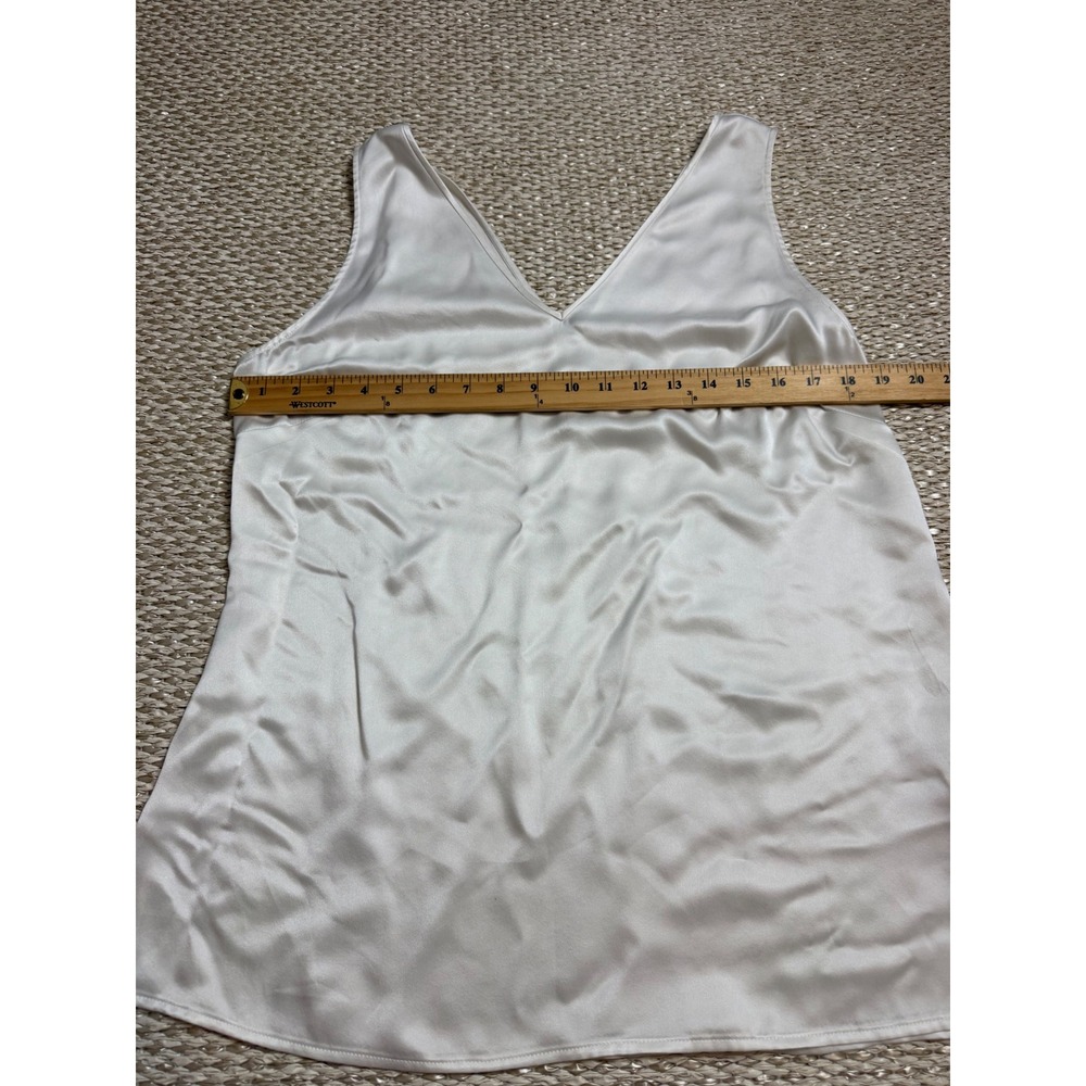 Ravella Luxury Silk Collection V-Neck Camisole Tank Top Ivory quiet luxury 6 - Picture 4 of 7
